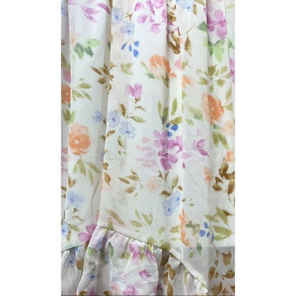 Rue 21 - Women's Summer Sleeveless High Low Hem Ruffle Floral Dress - White -XXS - Picture 12 of 16